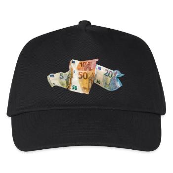 Euro-Geldscheine - Kinder Basecap - Schwarz - Vorne