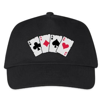 Cartes Poker - Cartes Poker - Casquette de baseball Enfant - noir - Devant