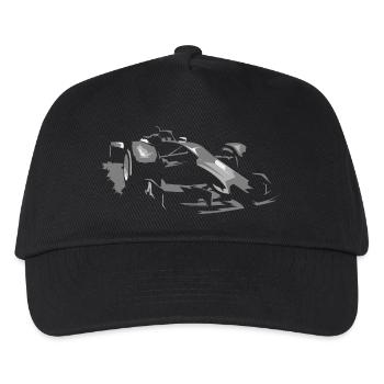Formel Racing Auto Illustration Grand Prix icon - Kinder Basecap - Schwarz - Vorne