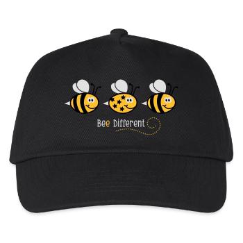 Be different - be yourself - Biene - Bee - 3C - Kinder Basecap - Schwarz - Vorne