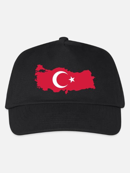 Türkei Landkarte Fahne - Kinder Basecap - Schwarz
