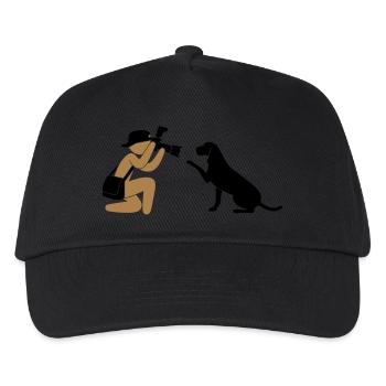 Fotograf Journalist Hund - Kinder Basecap - Schwarz - Vorne