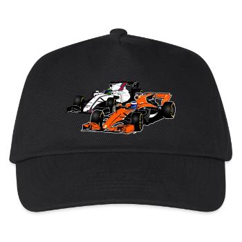 Racecar - Rennauto - Kinder Basecap - Schwarz - Vorne