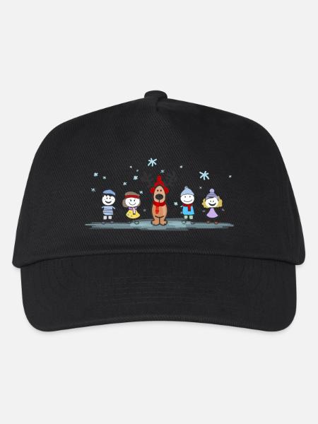 Weihnachten - Elch und Kinder - Kinder Basecap - Schwarz