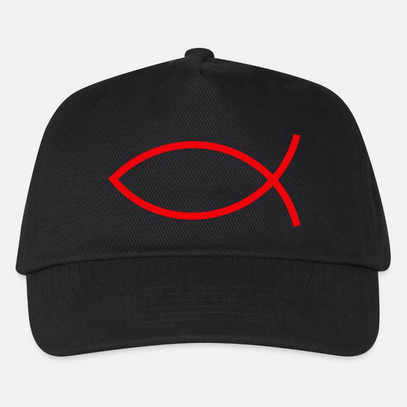 Jesus fish Ichthys fish fish - Kids’ Baseball Cap - black