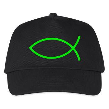 Jésus poisson vert Ichthys poisson poisson poisson poisson - Casquette de baseball Enfant - noir - Devant