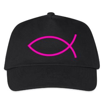 Jesus fish pink ichthys fish fish fish - Kids’ Baseball Cap - black - Front