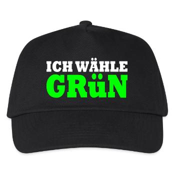 Ich wähle grün - Kinder Basecap - Schwarz - Vorne