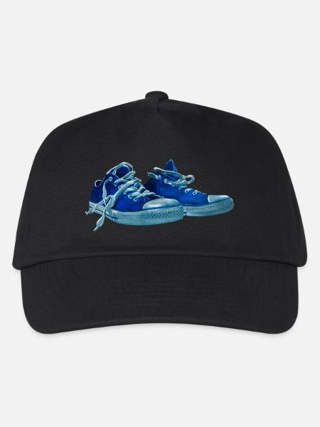 Blauer Sneaker Druck  - Kinder Basecap - Schwarz