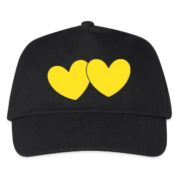 Yellow Hearts Heart Yellow Gift - Kids’ Baseball Cap - black - Front