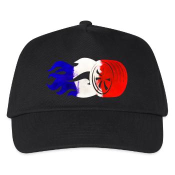 Frankreich Motorsport Flagge - Kinder Basecap - Schwarz - Vorne