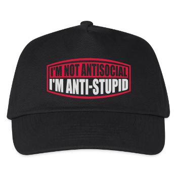 not antisocial anti stupid - Kids’ Baseball Cap - black - Front