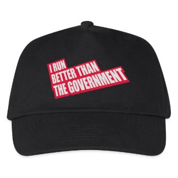 run better than government - Kids’ Baseball Cap - black - Front