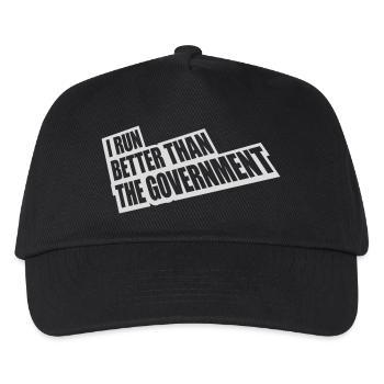 run better than government - Kids’ Baseball Cap - black - Front