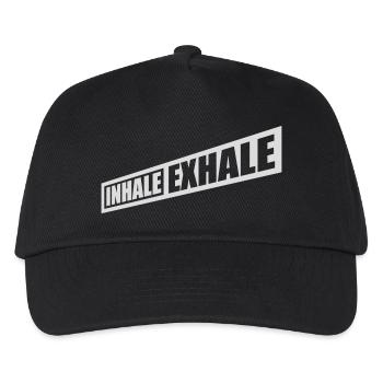 inhale exhale yoga quote - Kids’ Baseball Cap - black - Front