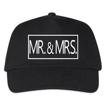 Herr & Frau Ehepaar Männer & Frauen Hochzeitsgeschenk - Kinder Basecap - Schwarz - Vorne