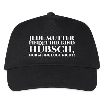 Jede Mutter findet ihr Kind hübsch, white - Kinder Basecap - Schwarz - Vorne