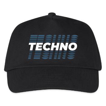 Techno Design Probe, für DJ EDM Techno House - Kinder Basecap - Schwarz - Vorne