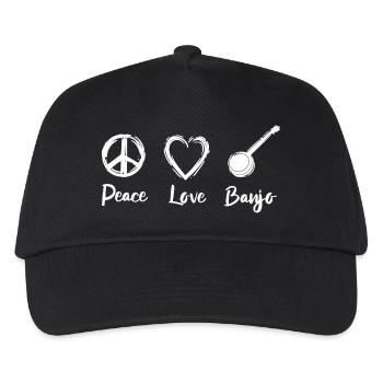 Peace Love Banjo - Kinder Basecap - Schwarz - Vorne