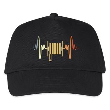 Retro Fire Hose Heartbeat - Kids’ Baseball Cap - black - Front
