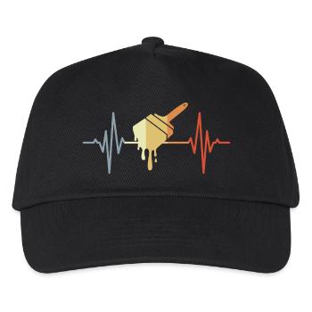 Painting Brush Heartbeat - Kids’ Baseball Cap - black - Front