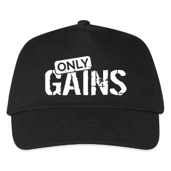only gains Fitness Muskelaufbau gym Training icon - Kinder Basecap - Schwarz - Vorne