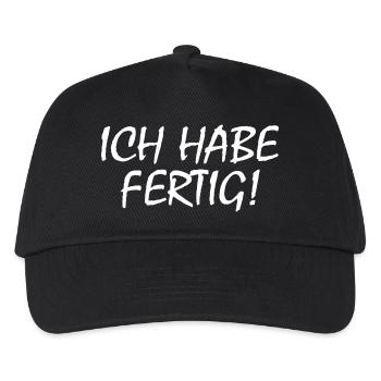 Ich habe fertig - Kinder Basecap - Schwarz - Vorne