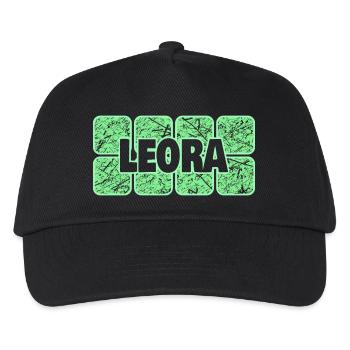 First name Leora - Kids’ Baseball Cap - black - Front