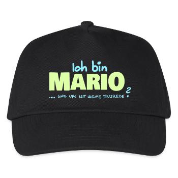 Geschenk für Mario - Kinder Basecap - Schwarz - Vorne