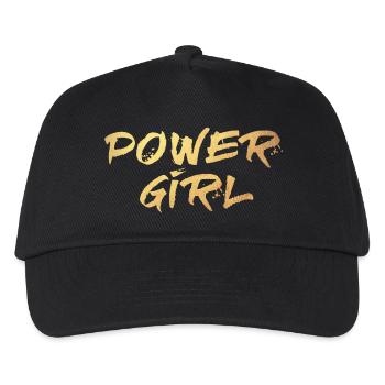 Power Girl Gold Girl Energy Handwriting Deluxe - Kids’ Baseball Cap - black - Front