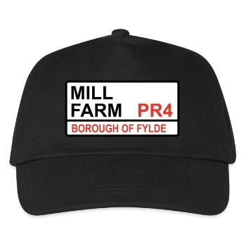 Wesham, Fylde Mill Farm Iconic Street Sign - Kids’ Baseball Cap - black - Front