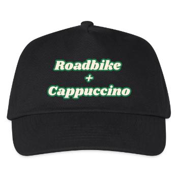 Roadbike + Cappuccino - Kinder Basecap - Schwarz - Vorne