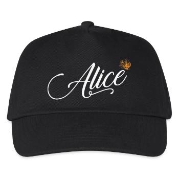 Alice Custom Name für Frauen Kinder Kleinkinder - Alice - Kinder Basecap - Schwarz - Vorne