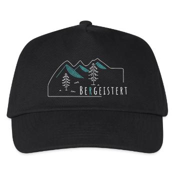 Bergeistert Berge Wandern Bergsport Alpin - Kinder Basecap - Schwarz - Vorne