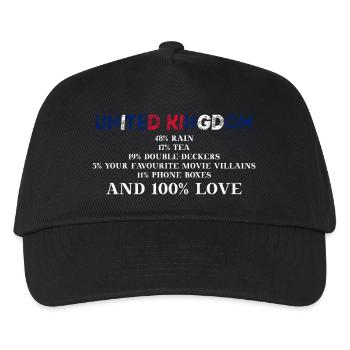 United Kingdom lustige Geschenkidee England UK - Kinder Basecap - Schwarz - Vorne