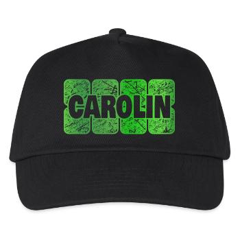 Vorname Carolin - Kinder Basecap - Schwarz - Vorne
