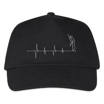 Climber on ECG Line - Kids’ Baseball Cap - black - Front
