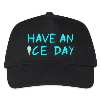Eis Eiscreme coole Sprüche Sommerzeit Fan - Kinder Basecap - Schwarz - Vorne