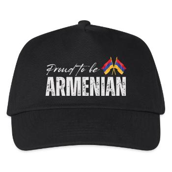 Armenier stolz, ich liebe Armenien - Kinder Basecap - Schwarz - Vorne
