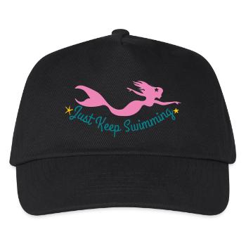 Underwater Mermaid with Motivational Quote - Kids’ Baseball Cap - black - Front