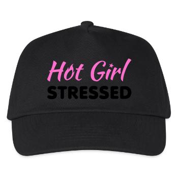 Hot Girl Stressed – Lustiges rosa Sarkastische Zitat - K - Kinder Basecap - Schwarz - Vorne