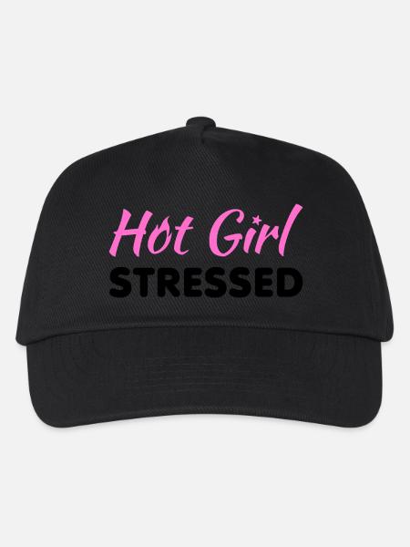 Hot Girl Stressed – Lustiges rosa Sarkastische Zitat - K - Kinder Basecap - Schwarz
