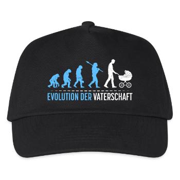 Werdender Vater EVOLUTION DER VATERSCHAFT Lustig - Kinder Basecap - Schwarz - Vorne