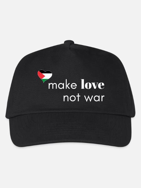 Make Love statt War - Palästina - Kinder Basecap - Schwarz