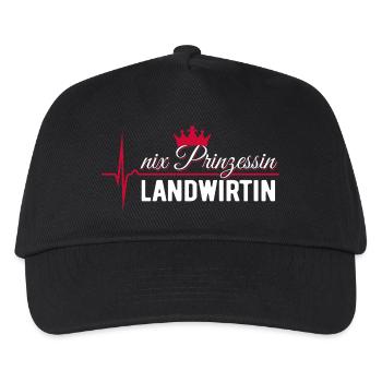 Nix Prinzessin - Landwirtin - EKG Puls Geschenk - Kinder Basecap - Schwarz - Vorne