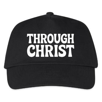 Trough Christ Jesus Christen Glaube - Kinder Basecap - Schwarz - Vorne
