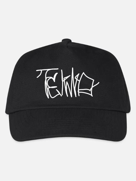 Techno Wear, Tekno Schriftzug, Raver Outfit - Kinder Basecap - Schwarz