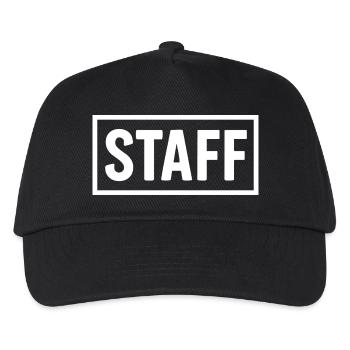Minimalistisches STAFF Shirt – Club & Event Crew - Kinder Basecap - Schwarz - Vorne