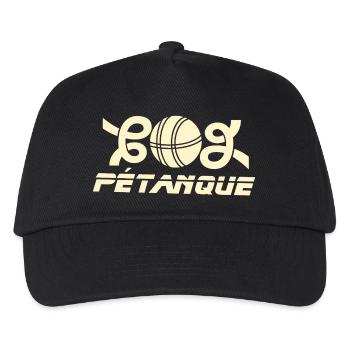 Go Petanque Ball Emblem - Kinder Basecap - Schwarz - Vorne