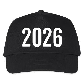 2026 Jahreszahl Ziffer - Kinder Basecap - Schwarz - Vorne